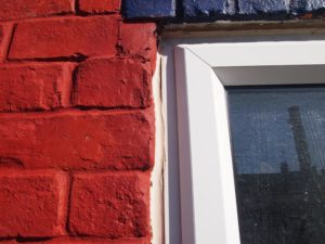 Large gap between window frame and masonry is too wide for the choice of sealant here. 